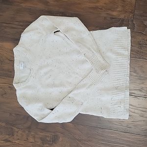 Old Navy Crew Neck Split Hem Sweater Ivory multicolor flecks sz small